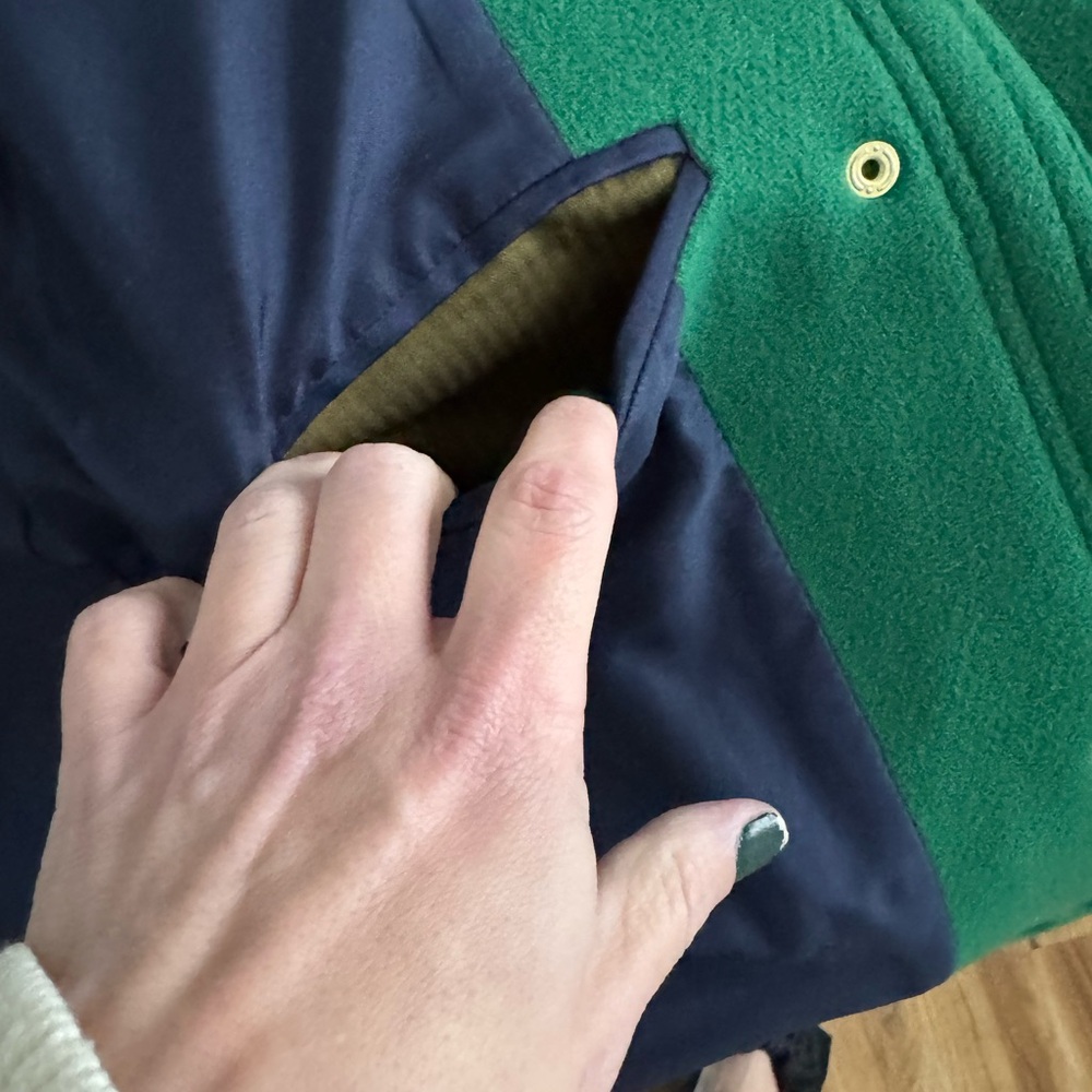 J. Crew Chateau Parka Italian stadium cloth wool meadow green Kelly trim hood 00 - Picture 7 of 11